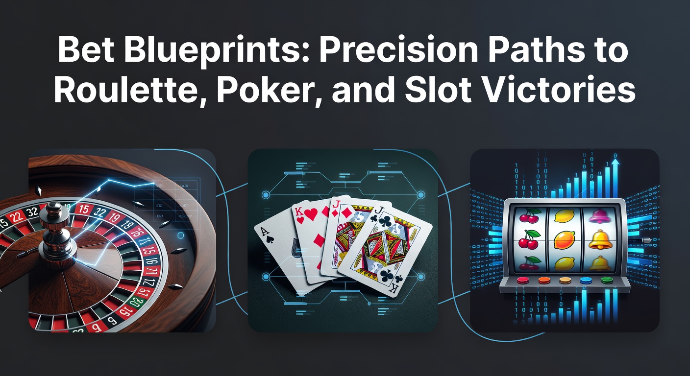 Detaillierte Blaupause mit mathematischen Diagrammen für Roulette-, Poker- und Slot-Strategien, die präzise Wettpfade illustrieren