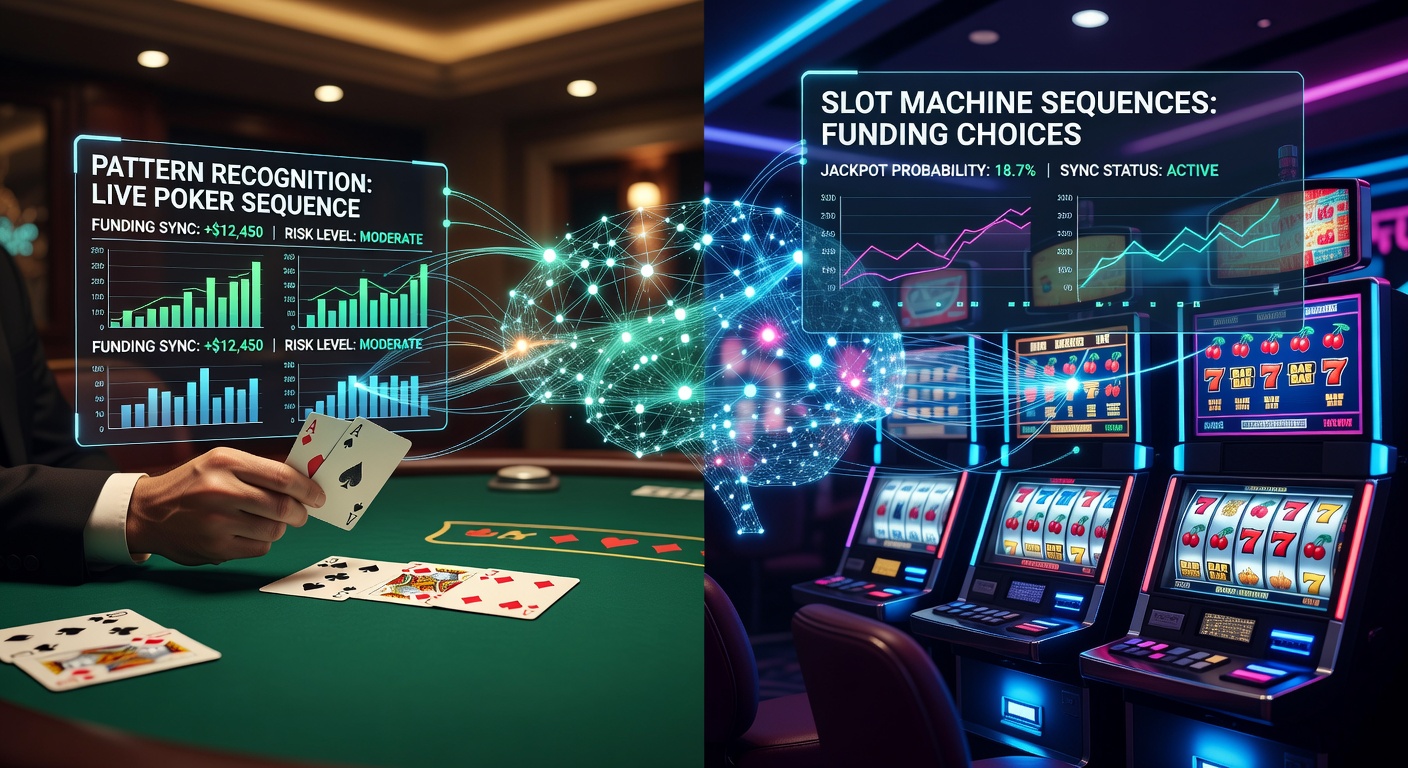 Illustration zur Synchronisierung von Einzahlungen mit Spielmustern in Poker und Slots